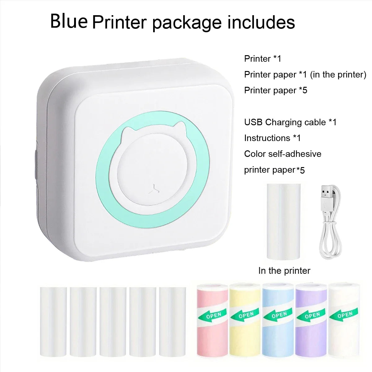 Mini Bluetooth Sticker Printer – Portable Inkless Pocket Printer for Photos, Journals & Notes