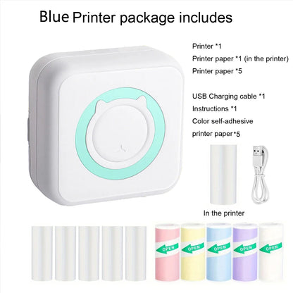 Mini Bluetooth Sticker Printer – Portable Inkless Pocket Printer for Photos, Journals & Notes