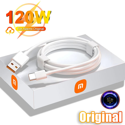 Original For Xiaomi 120W USB Type C Cable Tipo 6A 67W Turbo Fast Charging Mi 14 13 Ultra 13T Pro 12S Redmi Note 13 K70 Poco X6