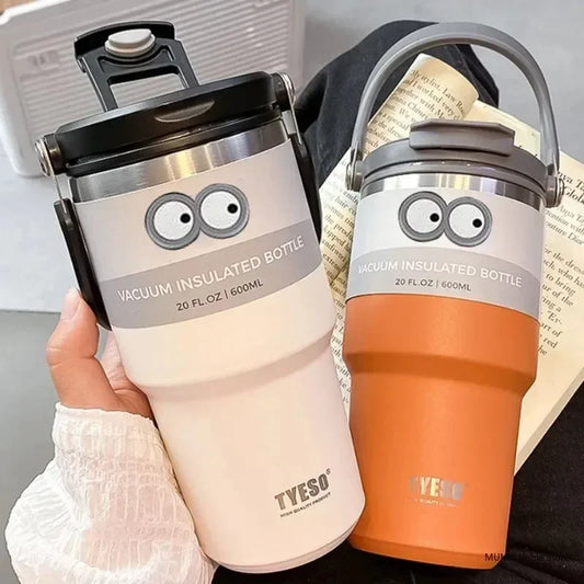 TYESO 600/750/900/1050/1200ML Coffee Cup Thermo Water Bottle Car Travel Mug Vacuum Flask Cold And Hot Double-layer Insulated Cup