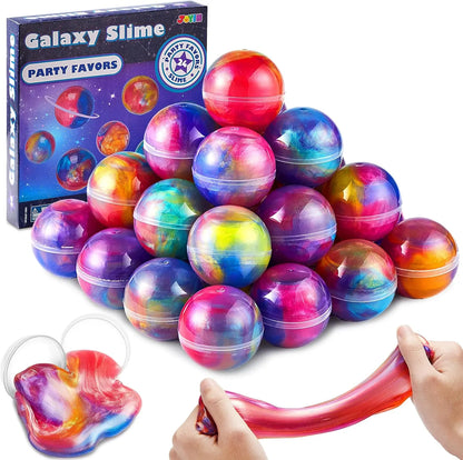 24 Pcs Mini Slime Party Favors Multicolor Galaxy Slime Balls