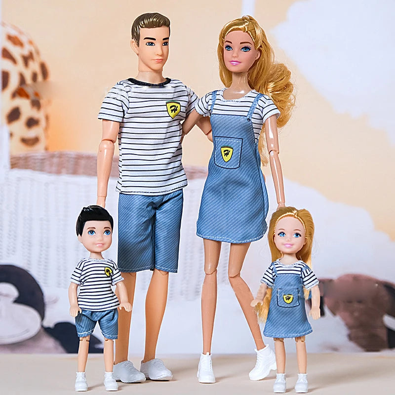 4pcs Family Dolls Ken & Wife Playset