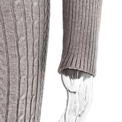 Knitted Long Sleeve Zipper Hooded Two Piece Sets