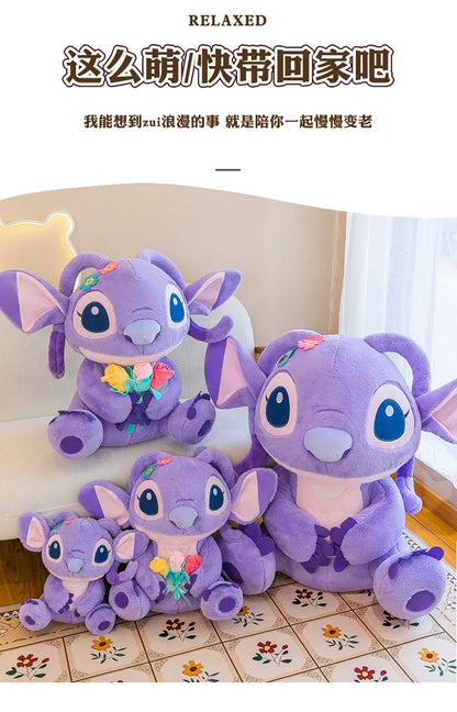 35cm Disney Embroidered Stitch Doll Cartoon Cute Stitch Plush Toys Children's Gift For Birthday Room Decoration Plushies Dolls