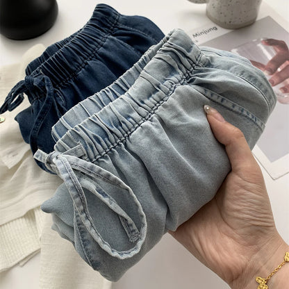 Thin Ice Silk Denim Pants for Women