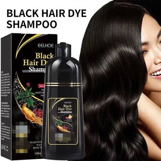 500ml Natural Herbal Hair Dye Shampoo 3 in 1 Change Hair Color Gray Hair to Dark Brown Black Deep Nourishing Fashion Hair Care