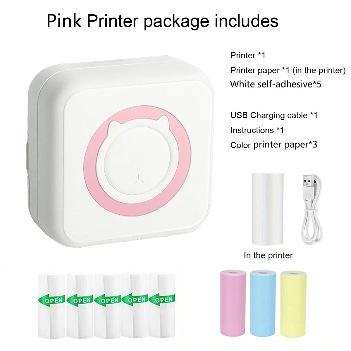 Mini Bluetooth Sticker Printer – Portable Inkless Pocket Printer for Photos, Journals & Notes