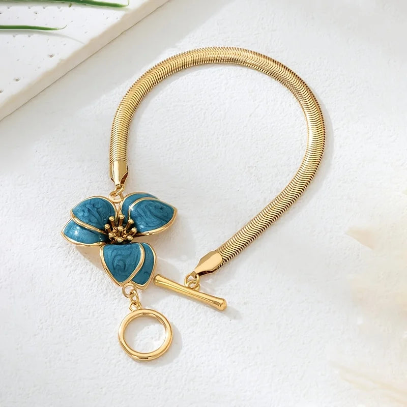 Fashion Metal Flower Pendant Anklet