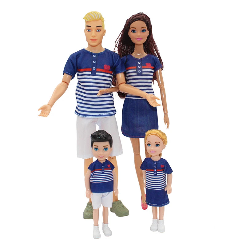 4pcs Family Dolls Ken & Wife Playset