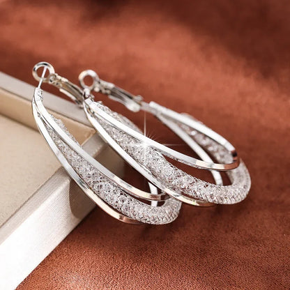 Pendientes Hollow Net Crystal Hanging Earrings