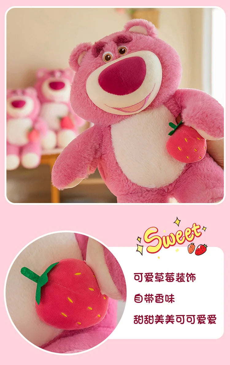 35cm Cute Cartoon Pixar Strawberry Bear Doll Plush Toy Gift Office Sofa Strawberry Bear Pillow Cushion Plushies Dolls for Kids