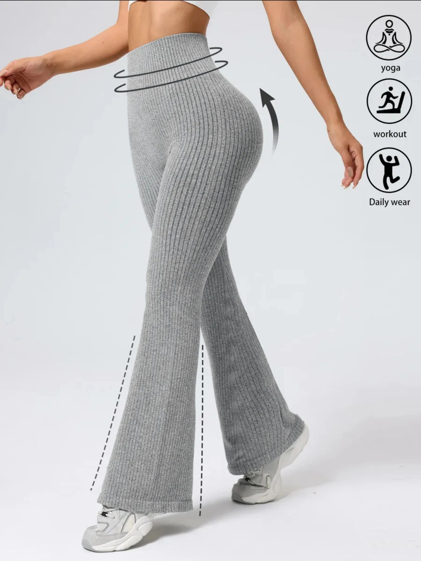High-Waist Stretchy Bell Bottom Pants