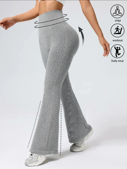 High-Waist Stretchy Bell Bottom Pants