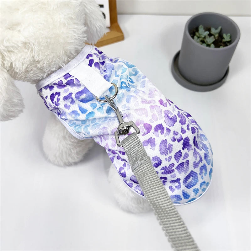 Pullover Pet Vest – Colorful Leopard Print for Small/Medium Dogs & Cats
