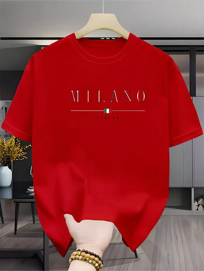 Printed sports comfortable round neck short sleeved T-shirt top