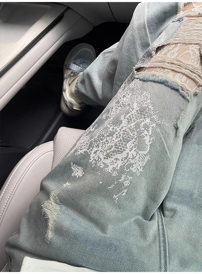 Oversized Fashion Ripped Holes Jeans