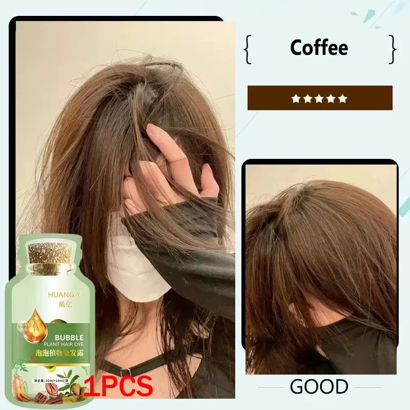 500ml Natural Herbal Hair Dye Shampoo 3 in 1 Change Hair Color Gray Hair to Dark Brown Black Deep Nourishing Fashion Hair Care