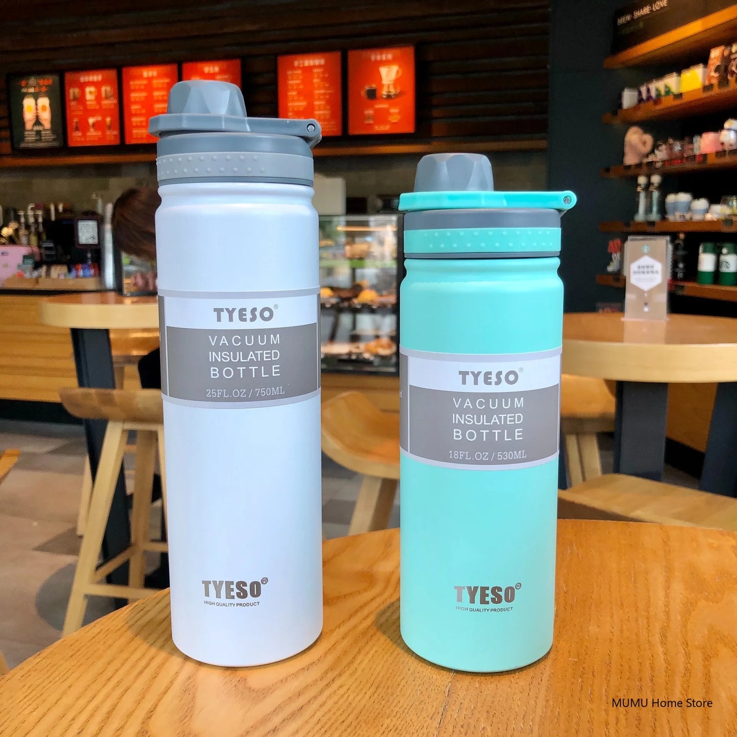 Tyeso 530/750ML Thermos Bottle Stainless Steel Vacuum Flask Travel Cup Insulated Water Bottle Sport Thermal Mug Hot & Cold Mug