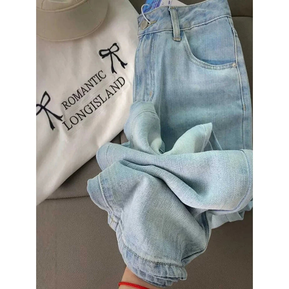 Oversized Thin Ice Silk Jeans