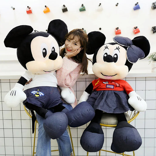 Disney 60cm Big Size Mickey Mouse Toys Mickey Minnie Doll Plush Toy Cartoon Children's Pillow Doll Girl's Birthday Gift Pillow