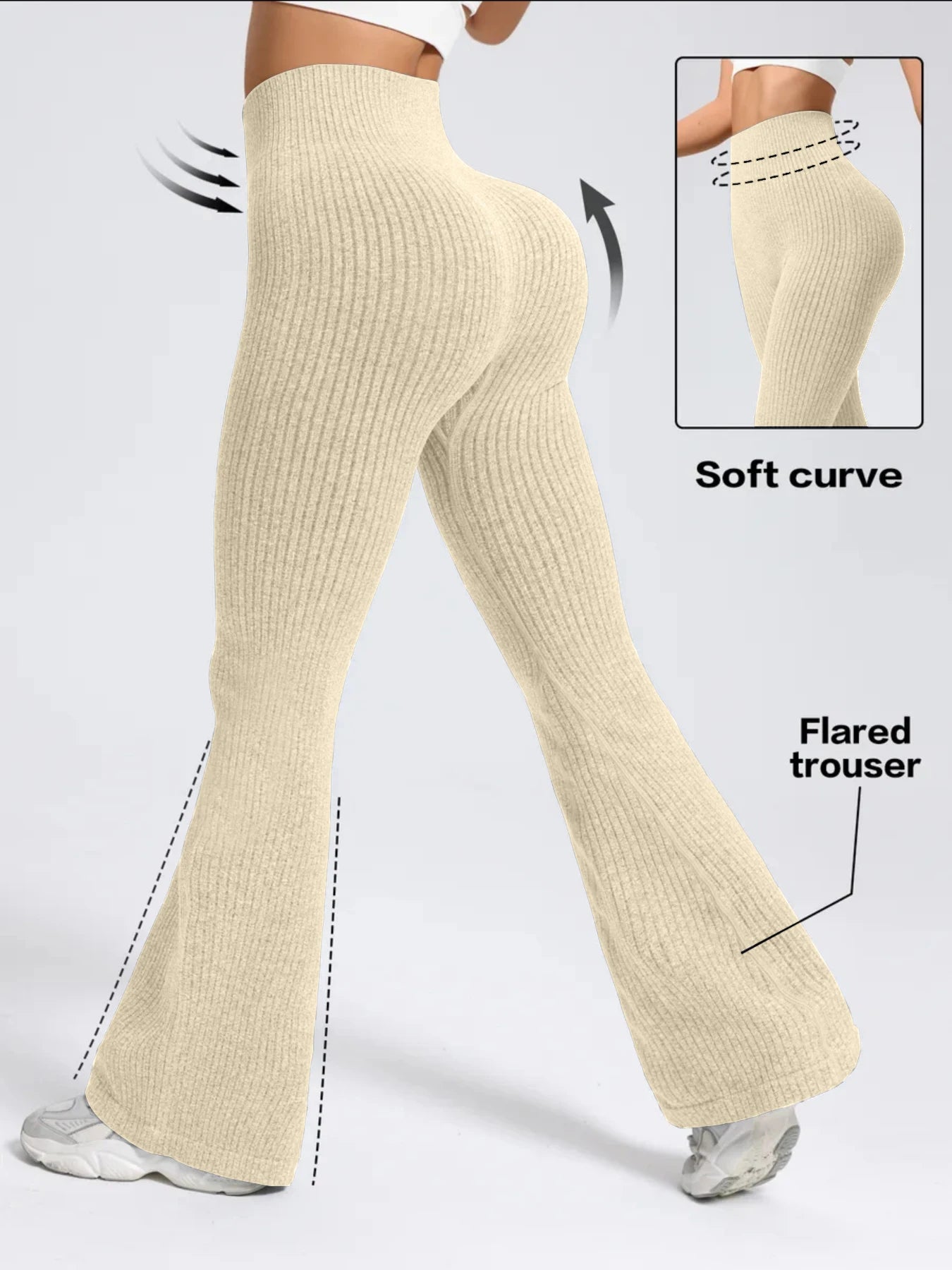 High-Waist Stretchy Bell Bottom Pants