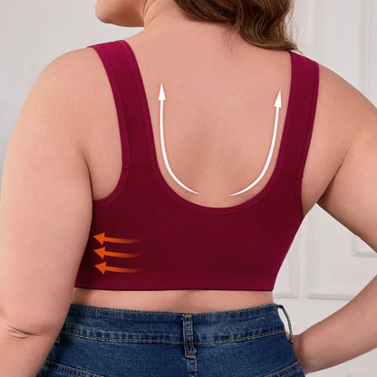 plus Size Front Closure Wireless Comfort Bra