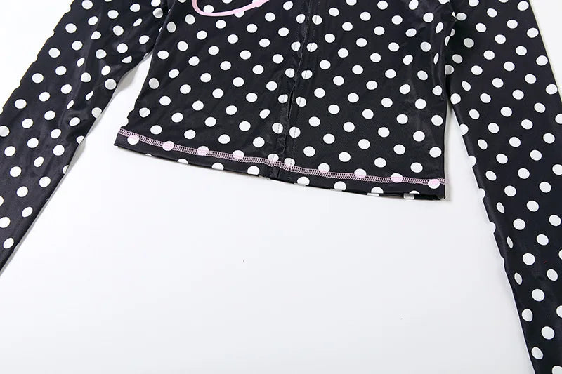 Polka Dot Letter Print 2 Piece Set