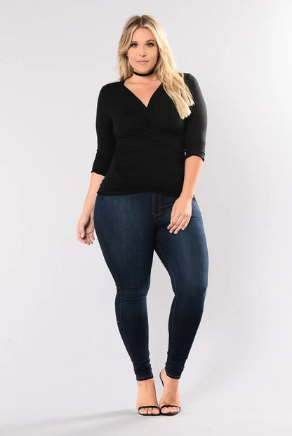 Women's plus size high waist jeans  L-5XL