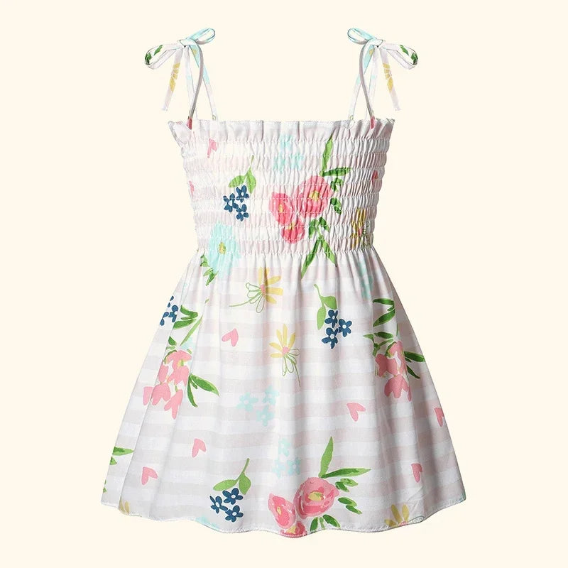 Children's Summer Floral Princess Dress – Cotton Sling Sundress for Girls