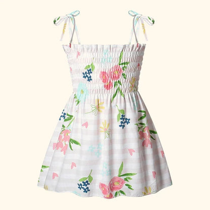 Children's Summer Floral Princess Dress – Cotton Sling Sundress for Girls