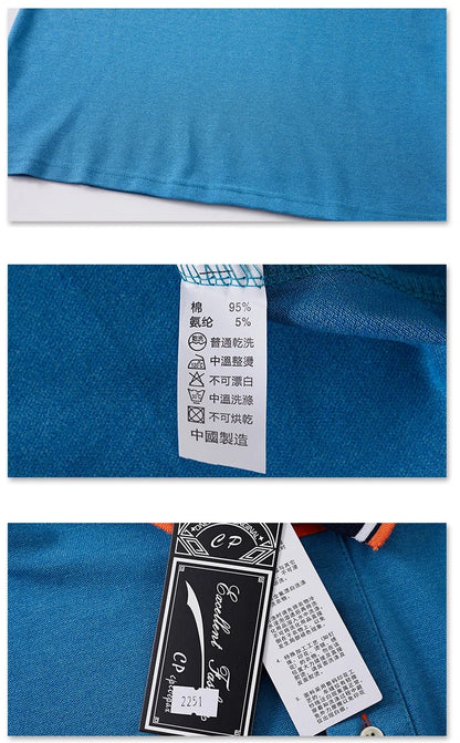 Mens Casual Knot Embroidery 95% Cotton Polo Shirt