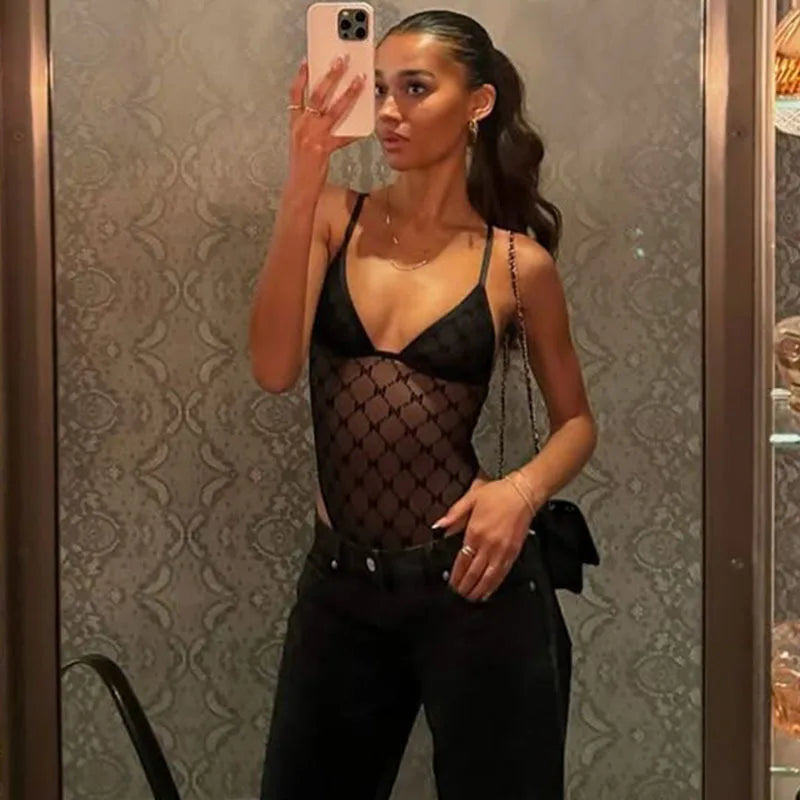 Bodysuits Patchwork Low Cut