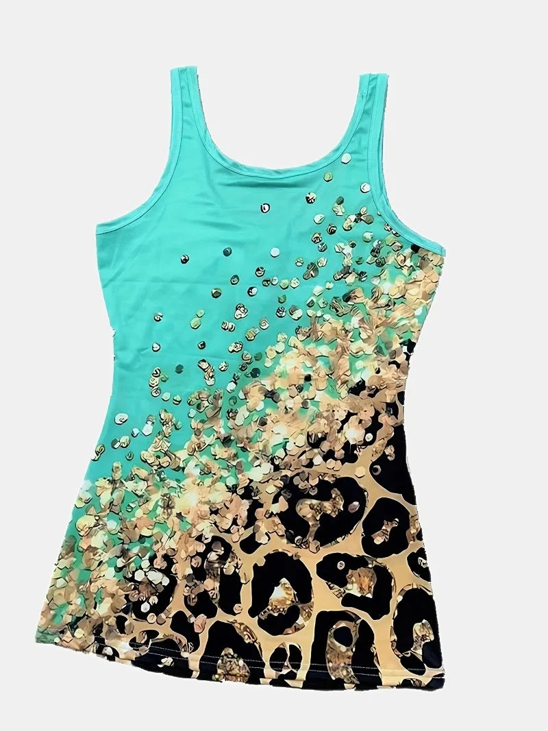 Plus Size 1XL-8XL Women's Leopard Print