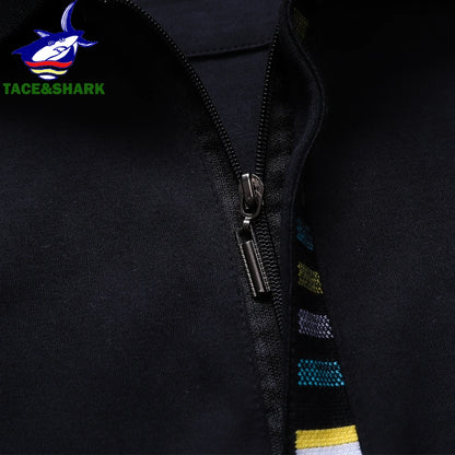 Men‘s Embroidery Solid Color Long Sleeve Polo Shirt
