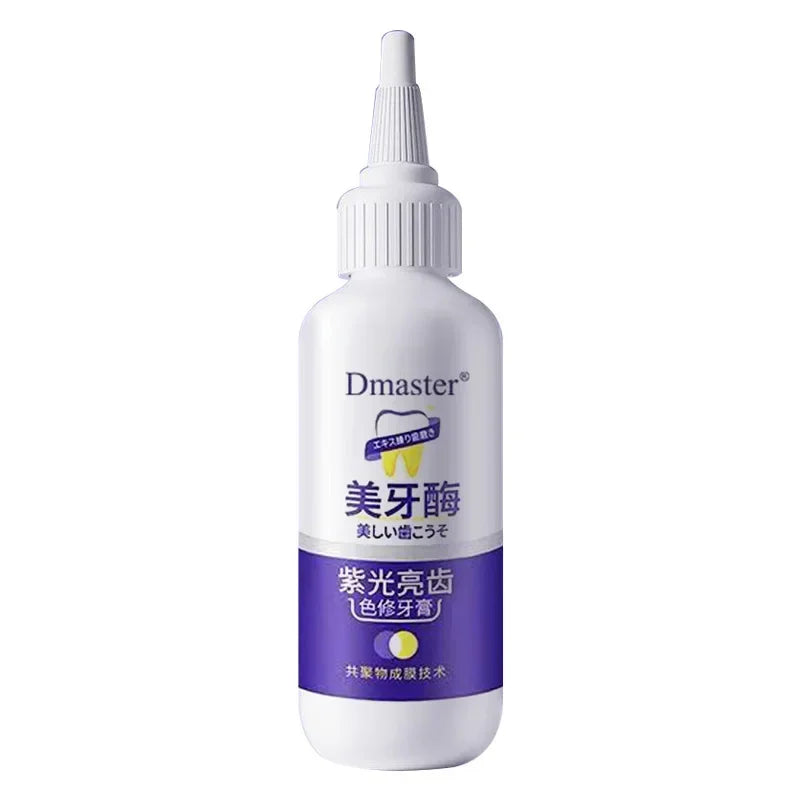 V34 Purple Whitening Toothpaste – Color Correcting Enzyme Mousse for Stains & Yellow Teeth (50g)