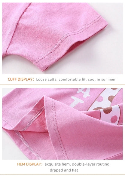 2PCS 100% Cotton Summer T-Shirt and Shorts Set for Toddlers