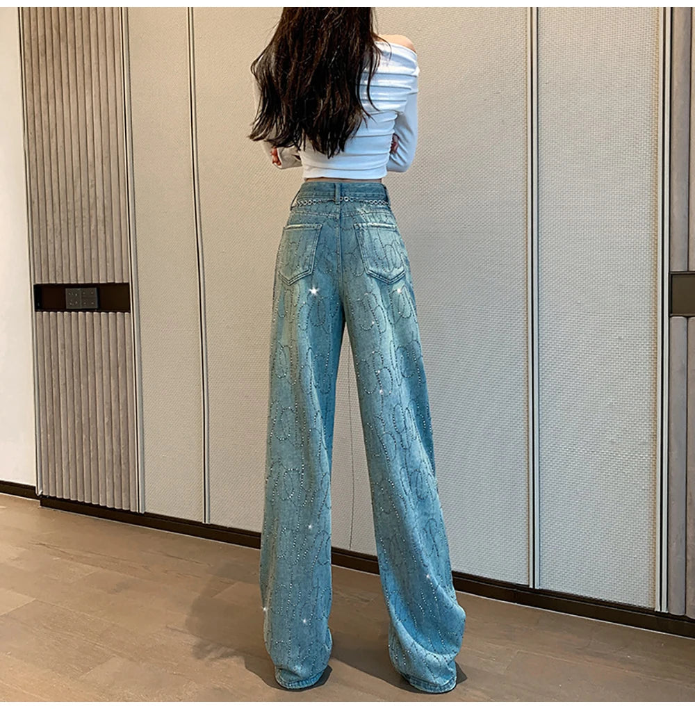 Hot Stamping Diamond Jeans