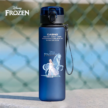 560 ml Disney Frozen Outdoor Large Capacity Sports Water Cup Animation Cartoon Portable Plastic Bottle Elsa Anna Fitness Cycling