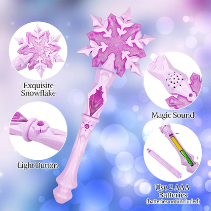 Light Up Princess Wand, Snowflake LED Magic Wand