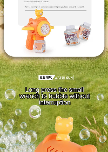 Little Bear Toy Bubble Gun Machine Automatic