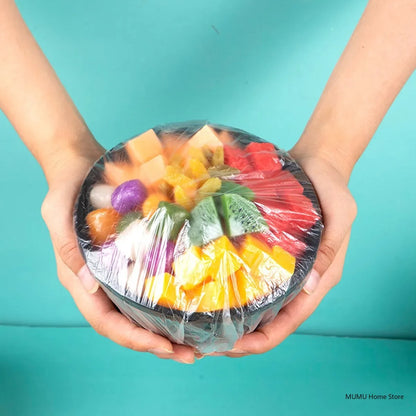 Colorful Disposable Food Cover Food Grade Fruit Fresh-keeping Film Bag Cling Cover Bowl Cover Plastic Bag Kitchen Accessories