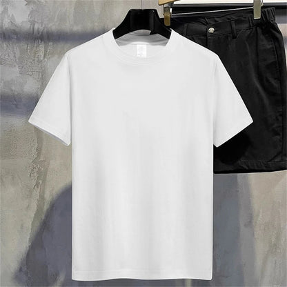Unisex Summer Cotton T-Shirt – Solid Color O-Neck Casual Tee