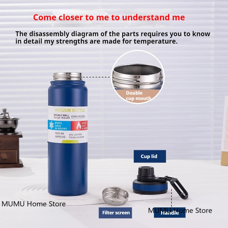 Stainless Steel Vacuum Flask – Car Thermal Cup for Hot & Cold Drinks