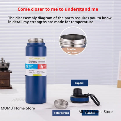 Stainless Steel Vacuum Flask – Car Thermal Cup for Hot & Cold Drinks
