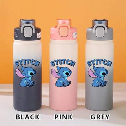 Disney Lilo Stitch Gradient Thermos Cup Outdoor Sports Fitness Portable Leak-proof Camping Cartoon Animation Cycling Kettle Gift