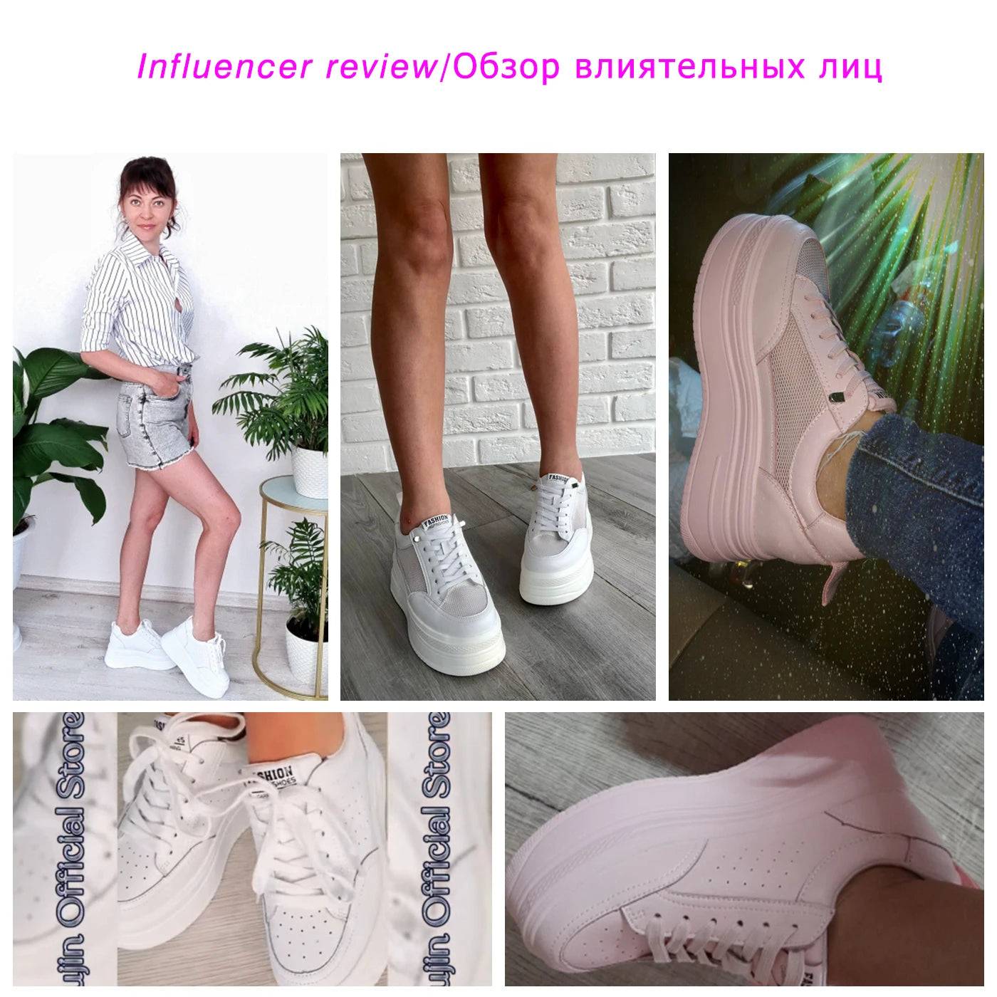 Fujin 8cm Genuine Leather Women Casual Shoes