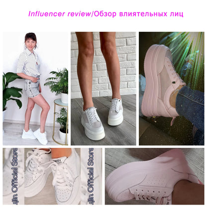 Fujin 8cm Genuine Leather Women Casual Shoes