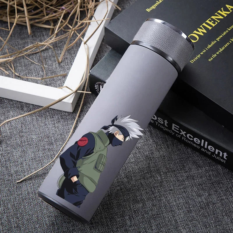 Japan Anime One Piece 304 Stainless Steel Thermos Cup Cartoon Pattern Luffy Roronoa Zoro Action Figure High Capacity Water Cup