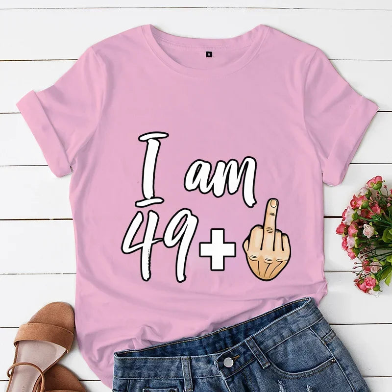 I Am 39 Plus Middle Finger Print Women T-shirts