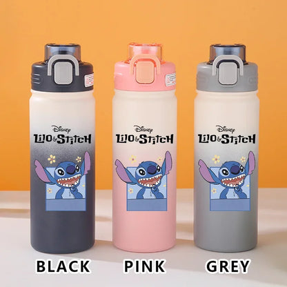Disney Lilo Stitch Gradient Thermos Cup Outdoor Sports Fitness Portable Leak-proof Camping Cartoon Animation Cycling Kettle Gift